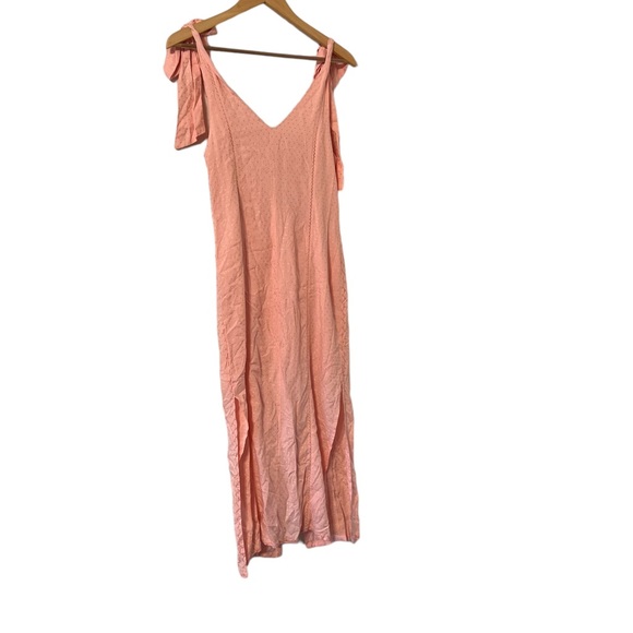 ✨ Aritizia Tularosa Pink Polka Dot Slit Ruffle Midi Dress - Picture 6 of 6